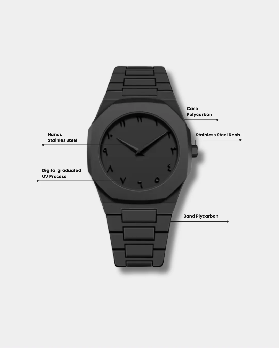 Men's Luxury - Black Arabic Aura Watch